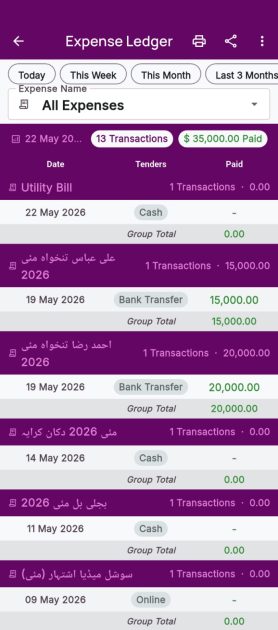 Expenses Ledger