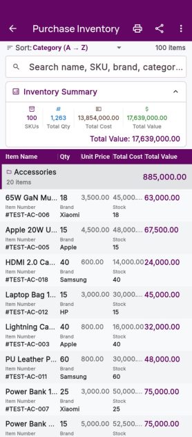 Purchase inventory