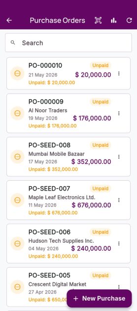 Purchase list