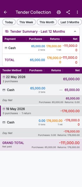 Purchase tender